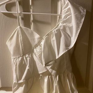One should white ruffle top